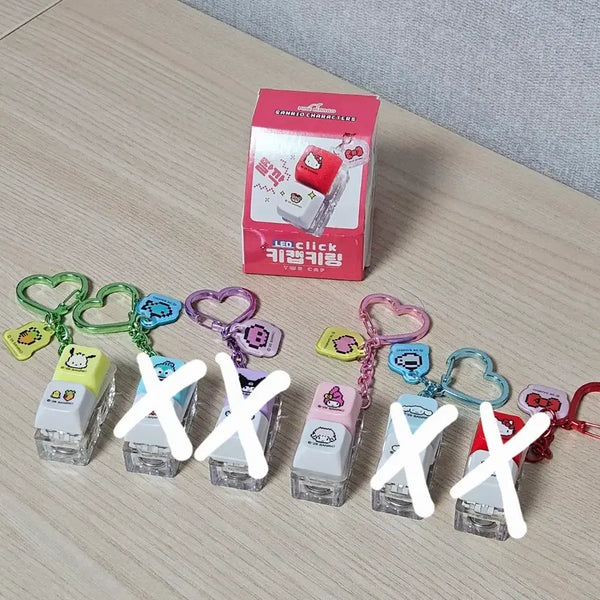 [BUNJANG] Sanrio Pochacco & My Melody LED Click Keycap Keychain / 산리오 포차코 마이멜로디 마멜 키캡 키링