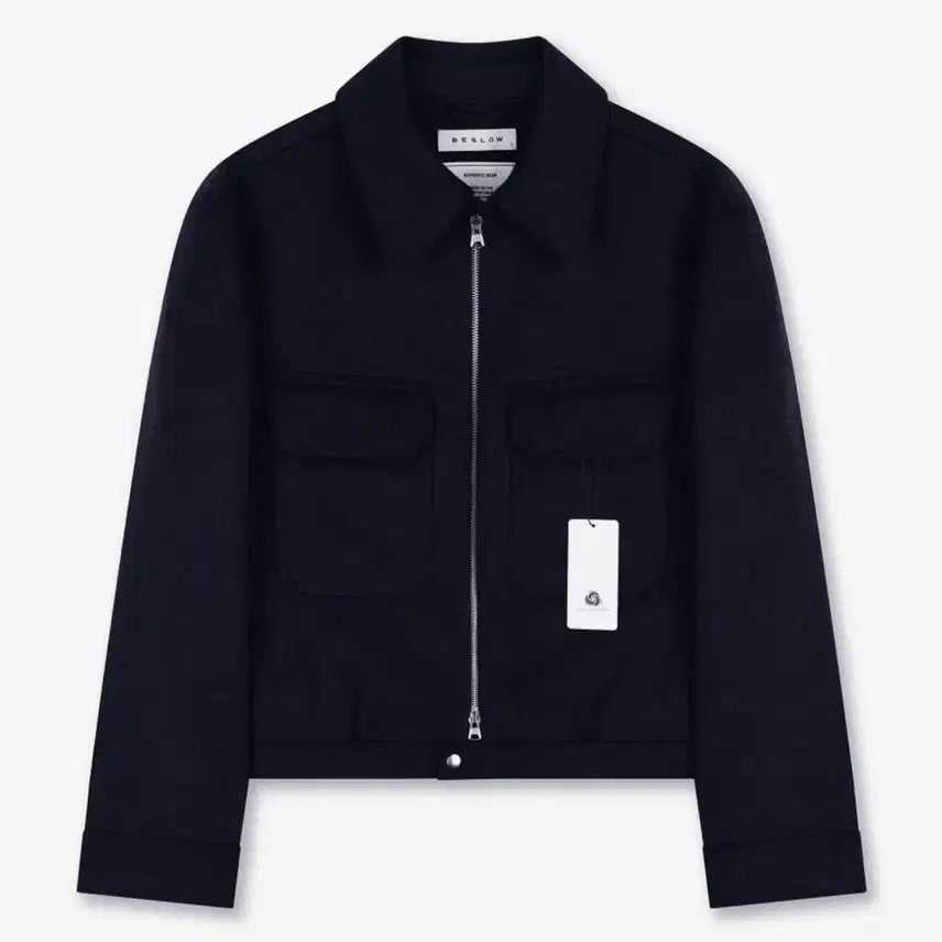 [BUNJANG] Beslow Cashmere Military Zip-Up Jacket Navy M / (M) 비슬로우 캐시미어 밀리터리 자켓 네이비