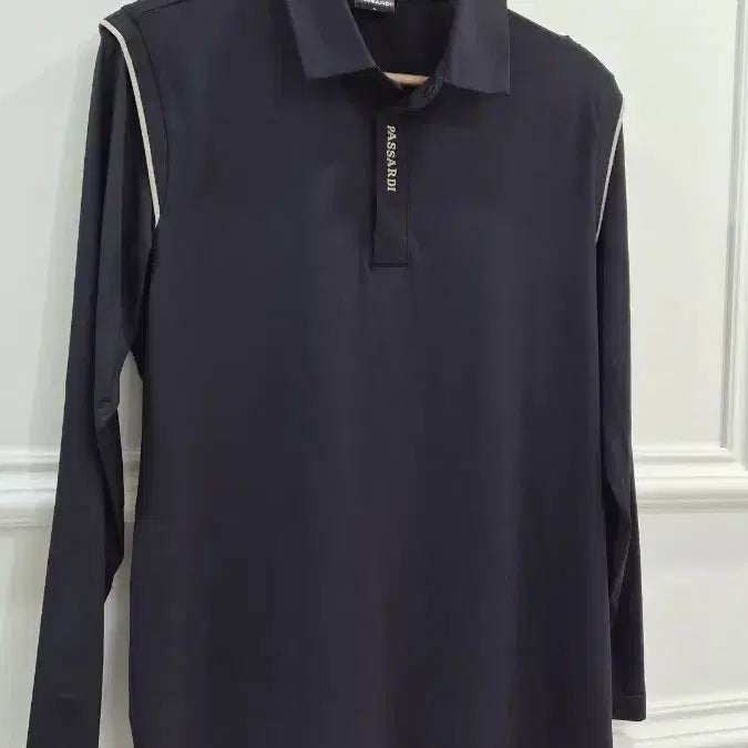 [BUNJANG] PASADI Men's Long Sleeve Collar T-Shirt Black / 파사디 남성 긴팔 카라티 블랙