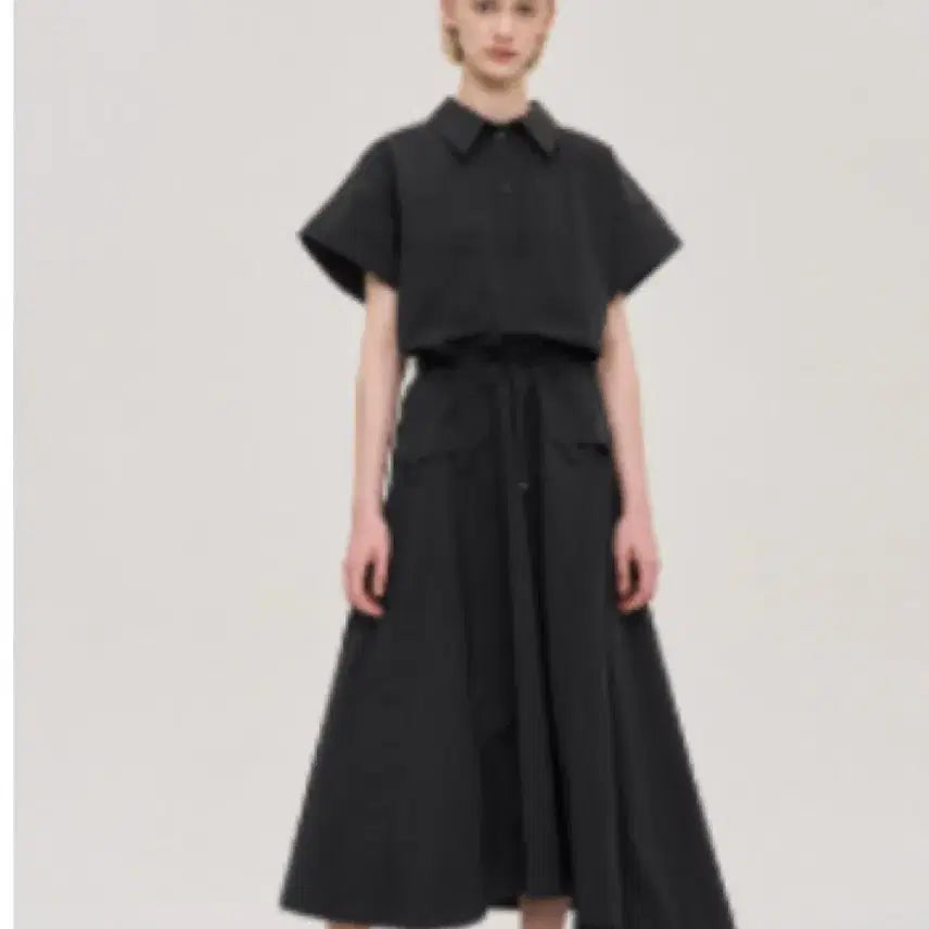[BUNJANG] System Asymmetric Long Dress Black / 시스템 언발란스 원피스