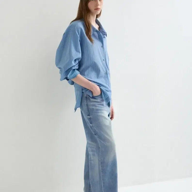 [BUNJANG] System Washed Wide Denim Pants / 한섬 26ss신상 시스템 워시드 와이드 데님55