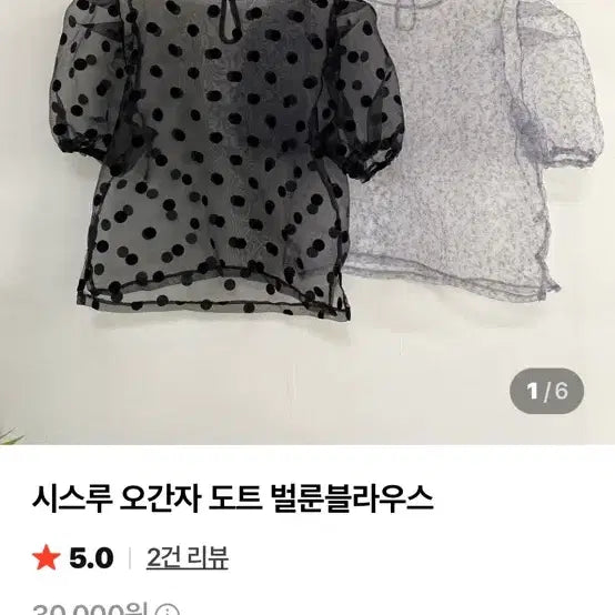 [BUNJANG] See-Through Dot Organza Blouse / 시스루 도트 오간자 블라우스