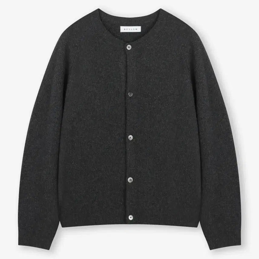 [BUNJANG] Beslow Cashmere Blended Crew Neck Cardigan Melange Charcoal XL / (XL) 비슬로우 캐시미어 라운드 가디건 차콜