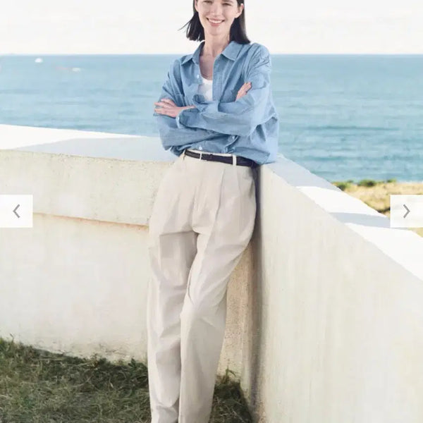 [BUNJANG] Uniqlo Linen Blend Barrel Leg Pants / 유니클로 리넨 블렌드 배럴레그 팬츠