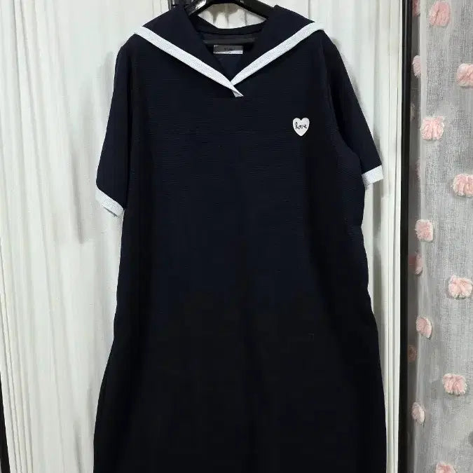 [BUNJANG] Women's Comfortable Jersey Long Dress with Heart Embroidery / 예쁜카라롱원피스(F)