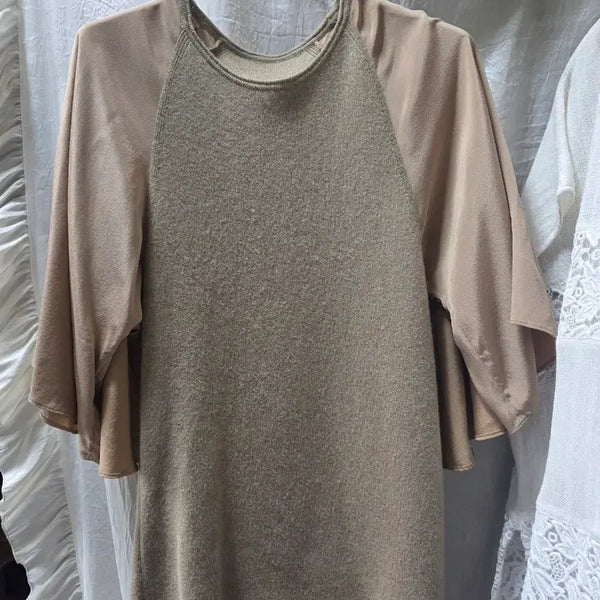 [BUNJANG] TIMEPOSTMODERN Blouse Knit T-shirt Beige / 타임포스트모던 블라우스 니트 티셔츠 베이지