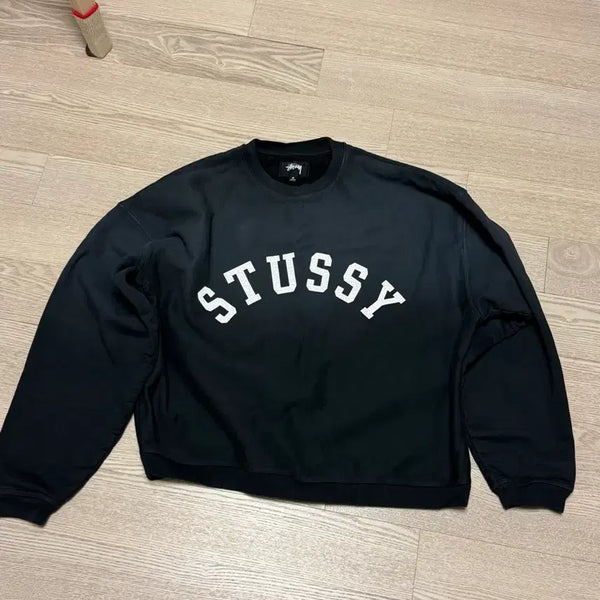 [BUNJANG] Stussy Sun Faded Oversized Crewneck Black M / 스투시 선 페이디드 오버사이즈 크루넥 블랙 M