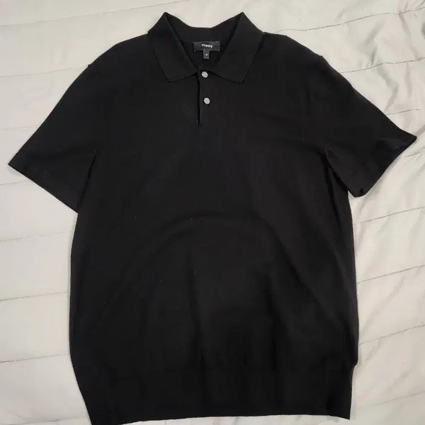 [BUNJANG] Theory Golis Short Sleeve Polo Knit Black M / 띠어리 고리스 반팔 카라 니트 블랙 M
