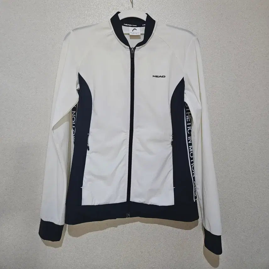 [BUNJANG] HEAD Women's Color-Blocked Zip-Up Jacket / 헤드 여성 흰색 검정 배색 집업 자켓