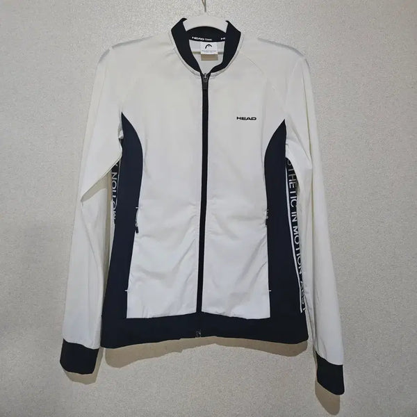 [BUNJANG] HEAD Women's Color-Blocked Zip-Up Jacket / 헤드 여성 흰색 검정 배색 집업 자켓