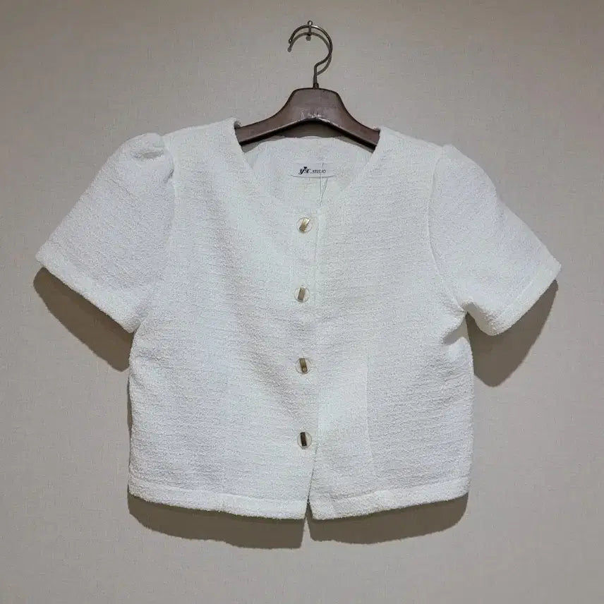 [BUNJANG] White Tweed Cropped Jacket (New) / (새상품)화이트 트위드 크롭 자켓