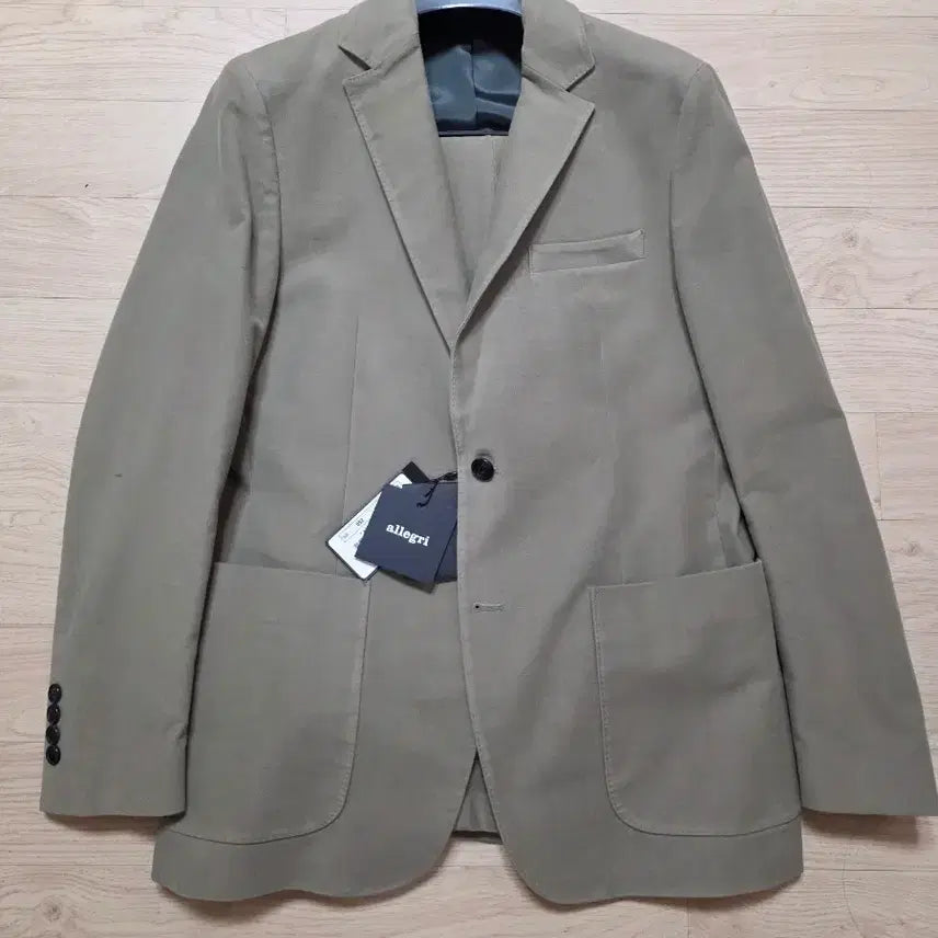 [BUNJANG] Allegri Italy Moleskin Suede Setup Suit Set Beige/Khaki Size 105 / 알레그리 이태리 몰스킨 스웨이드  셋업 정장 105 32-33 정가 118만원 새제품