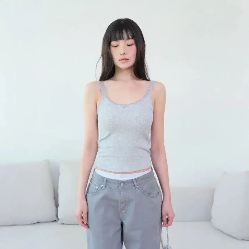 [BUNJANG] Grovestore GRVB_ROSELIE Sleeveless (Grey) / 그로브스토어 GRVB_ROSELIE SLEEVELESS(GREY)