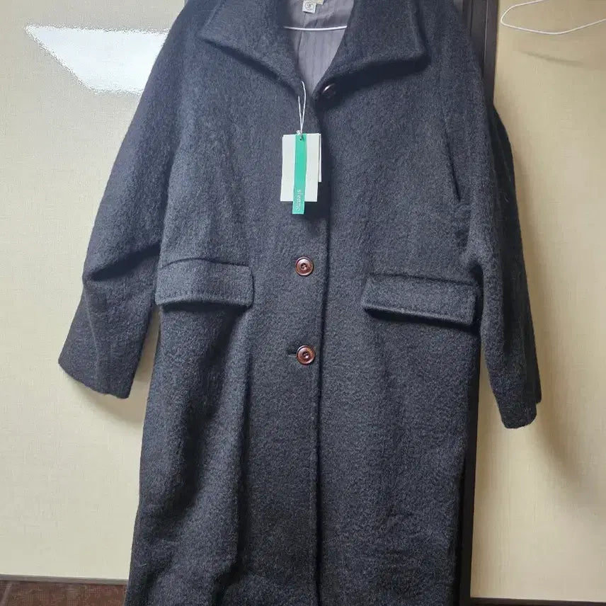 [BUNJANG] Sienne Alpaca Stitch Coat Black / 시엔느 알파카 스티치 코트 블랙