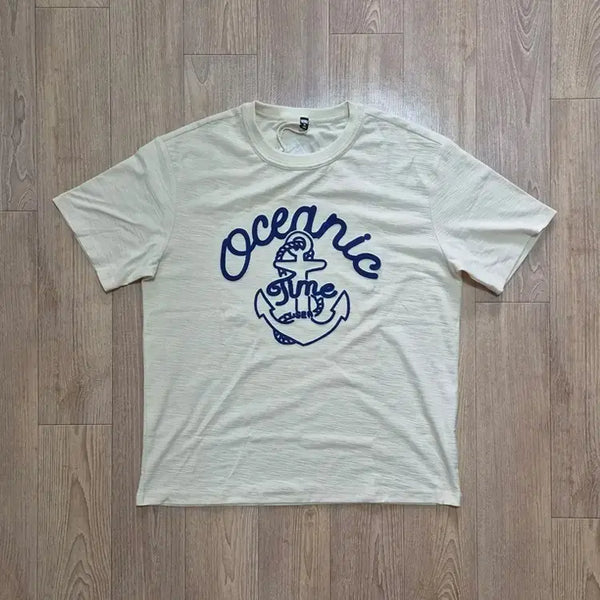 [BUNJANG] Matin Anchor Embroidery Short-Sleeve T-Shirt / 마든 앵커 자수 반팔 티셔츠