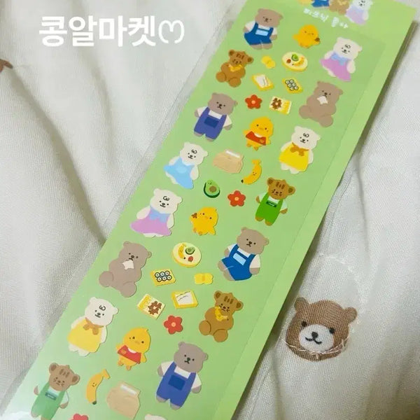 [BUNJANG] Bear Seal Stickers / 곰돌이 씰스티커