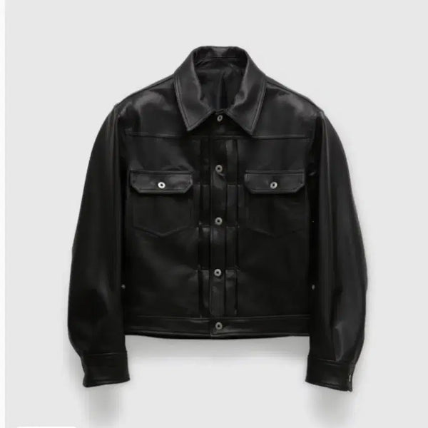 [BUNJANG] Coar Goat Skin Trucker Jacket / L) 쿠어 고트스킨 트러커 자켓