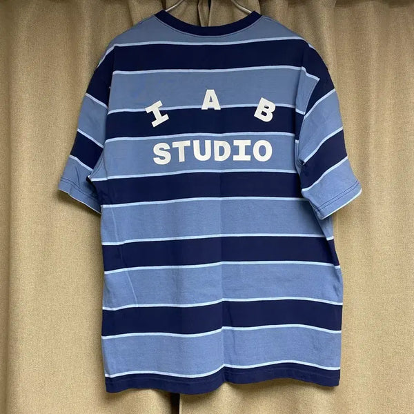 [BUNJANG] IAH STUDIO Stripe T-Shirt Blue White XXL / [XXL] 아이앱 스튜디오 스트라이프 티셔츠 블루 화이트