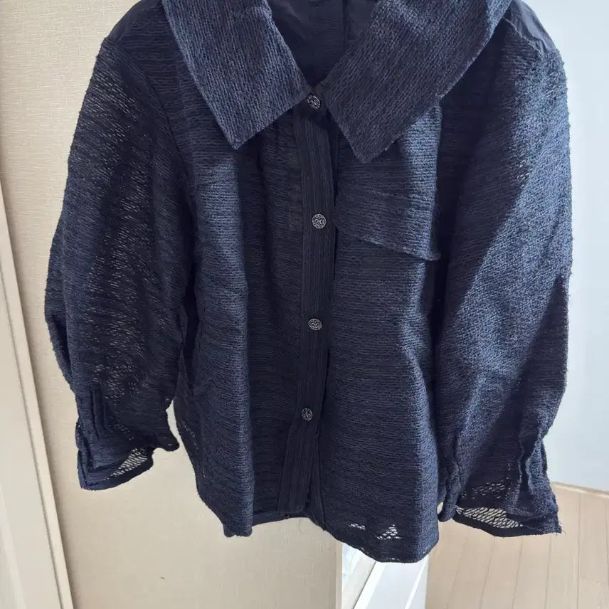 [BUNJANG] Mine Texture Block Jumper Dark Navy / 마인 텍스처 블록 점퍼 한섬