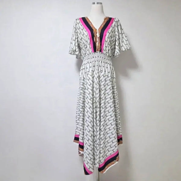 [BUNJANG] Silk Print Smoke Maxi Dress / 로스 실크 프린트 스모크 맥시 드레스 롱원피스 F