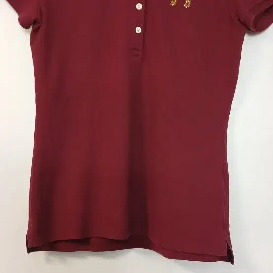 [BUNJANG] Hazzys Women's Burgundy Polo T-Shirt Size 85 / 헤지스 여성 버건디 폴로티 85사이즈