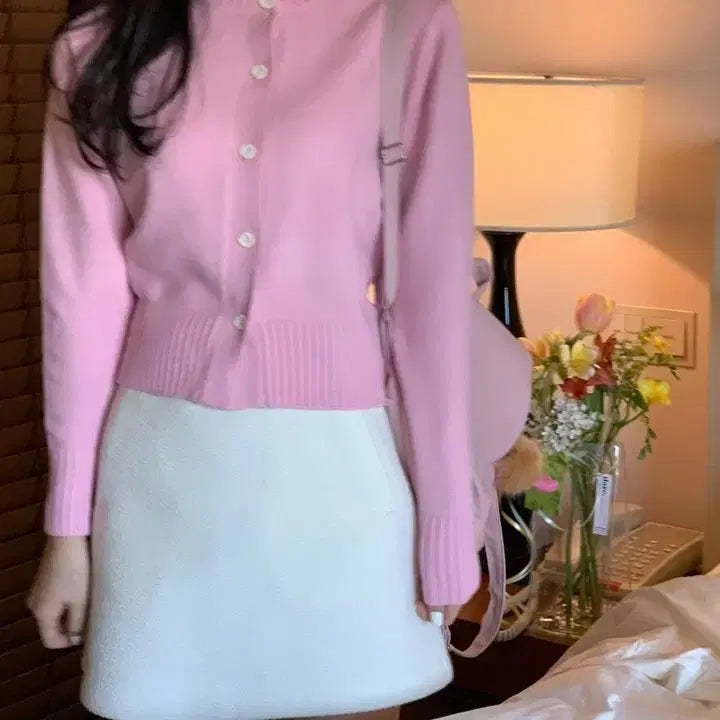 [BUNJANG] Pretty Young Thing Pink Knit Cardigan / 프리티영띵 핑크 니트 가디건