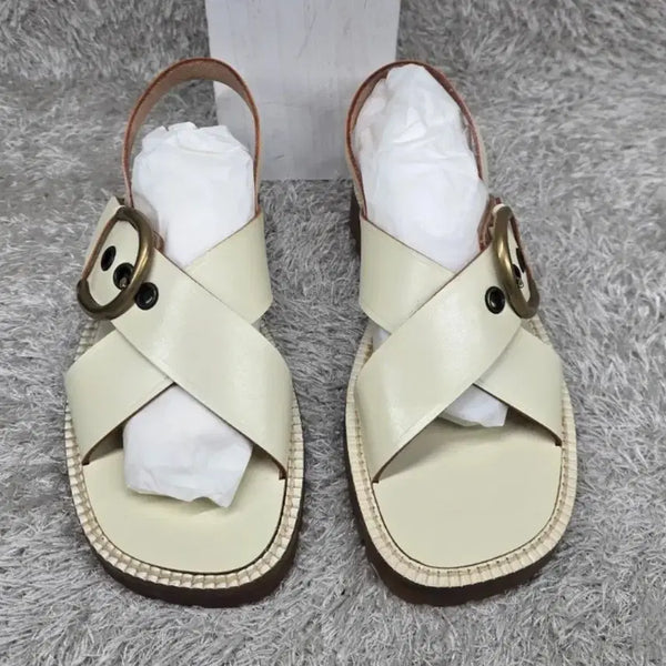 [BUNJANG] Marc Jacobs Ivory Buckle Strap Sandals (37) / 마크 제이콥스 아이보리 샌들 240(37)