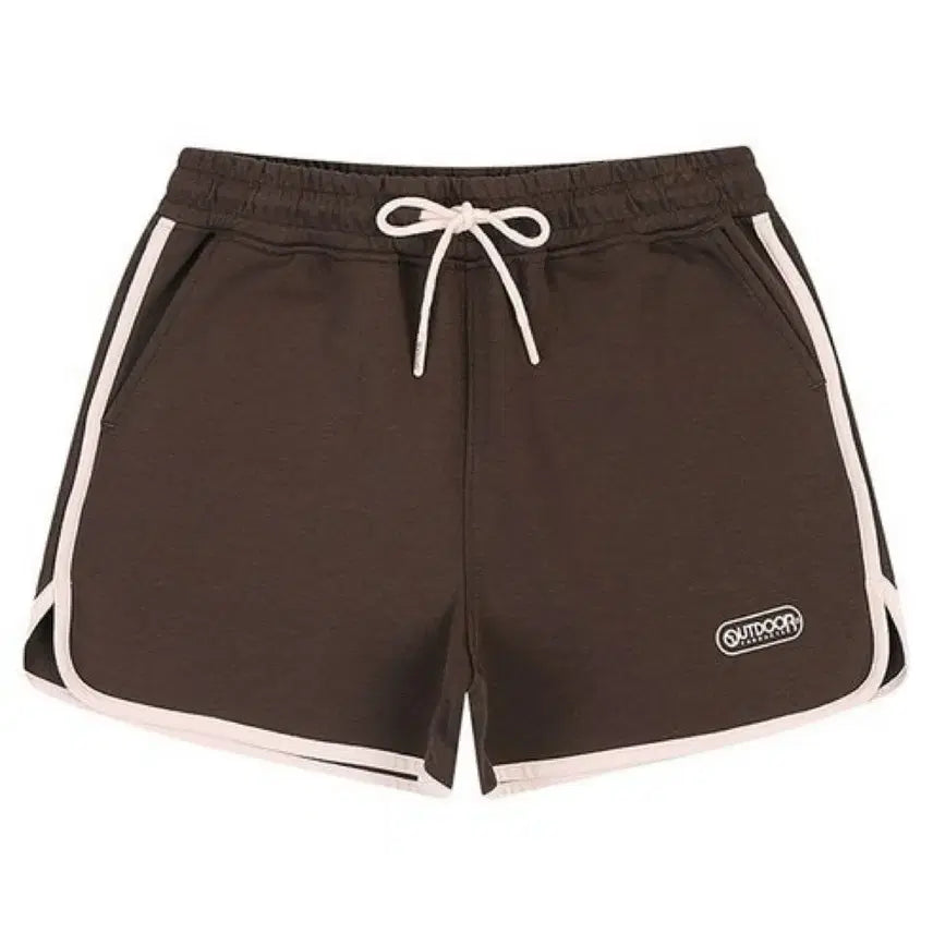 [BUNJANG] Outdoor Brown Shorts with Logo and Drawstring / 아웃도어 반바지