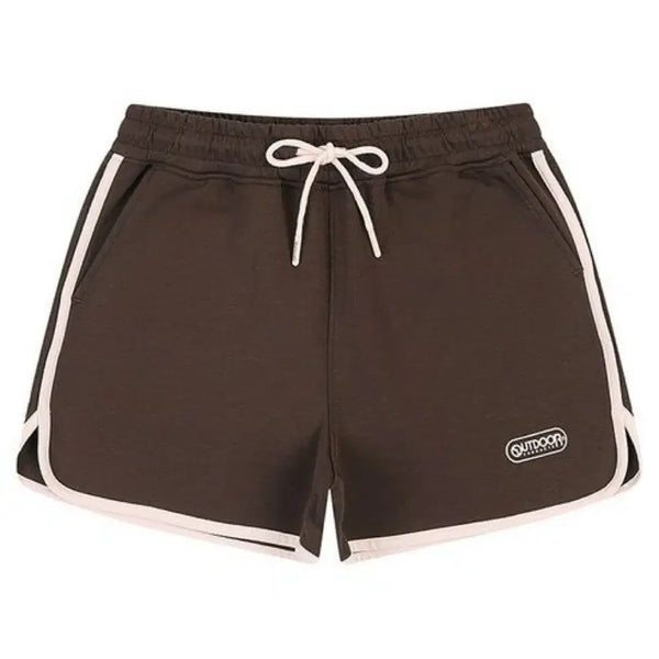 [BUNJANG] Outdoor Brown Shorts with Logo and Drawstring / 아웃도어 반바지