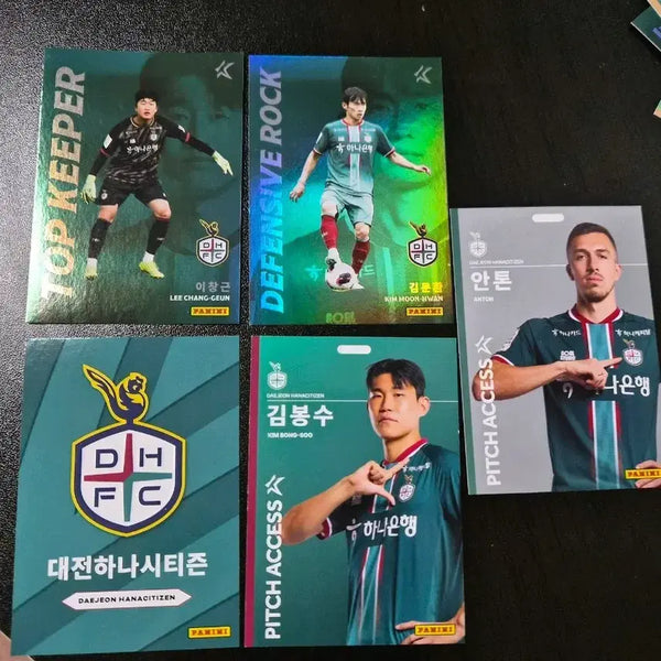 [BUNJANG] Panini Daejeon Hana Citizen Football Cards Bundle Set / 5장일괄 5026k리그 파니니 대전하나시티즌 축구카드 이창근 김문환 김봉수  안톤