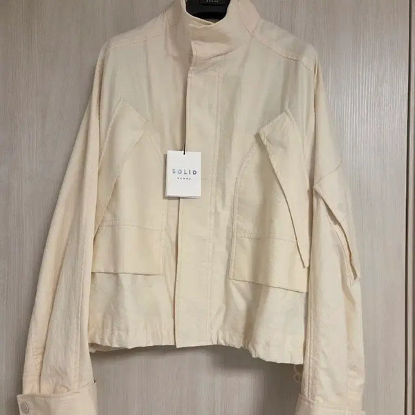 [BUNJANG] Solid Homme Ivory High Neck Cropped Shell Parka / 솔리드옴므 아이보리 하이넥 크롭 쉘파카 46