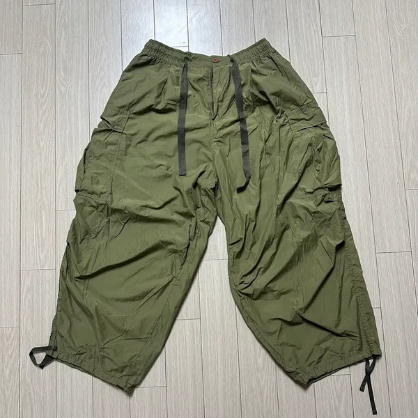 [BUNJANG] Nylon Cargo Pants Olive / 나일론 카고팬츠 올리브
