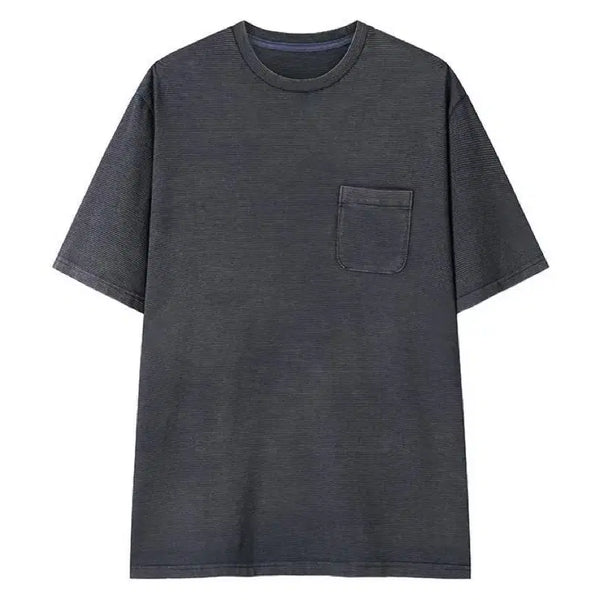 [BUNJANG] Artifects Stripe Pocket Short Sleeve T-Shirt / 아트이프액츠 스트라이프 반팔티