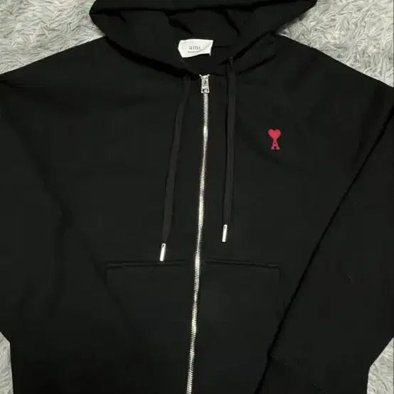 [BUNJANG] AMI Hoodie Zip-up Black / 아미 후드집업 블랙