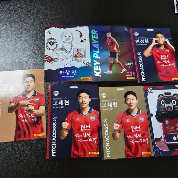[BUNJANG] Panini Soccer Cards Bundle (Kimcheon Sangmu Players) / 7장일괄 2026 파니니 축구카드 김천상무 선수 카드 일괄 (이상헌, 고재현, 민경현 등)