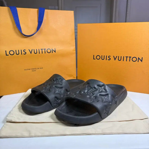 [BUNJANG] Louis Vuitton Waterfront Mule Slippers Black Size 10 / [10사이즈,풀구성]루이비통 워터프론트 뮬 슬리퍼 블랙