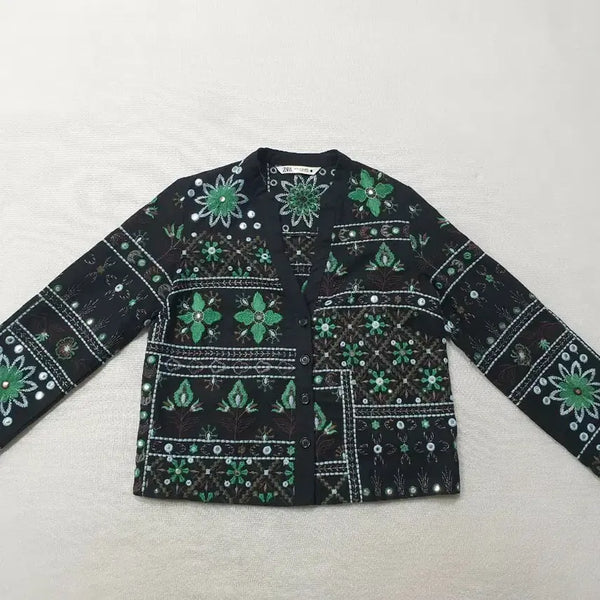 [BUNJANG] Zara Pattern Glitter Jacket Women's 55-66 / 자라 패턴 반짝이 자켓 55~66 여성85~90
