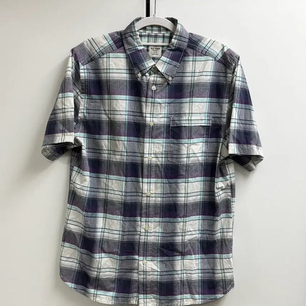 [BUNJANG] Old Navy Check Short Sleeve Shirt M / 올드 네이비 old navy usa 체크 반팔셔츠m