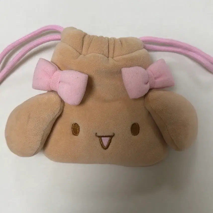 [BUNJANG] Cinnamoroll Lucky Pouch - Beige & Mocha / 시나모롤 복주머니 파우치 베이지 모카 미쟝센