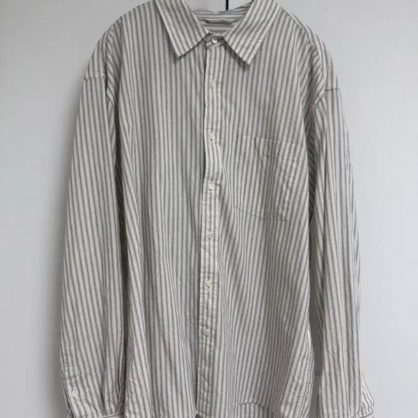 [BUNJANG] M) Union Blue Editor Stripe Shirt Black / M) 유니온블루 에디터 스트라이프 셔츠 블랙