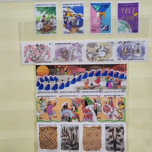 [BUNJANG] Korean Folk Series Stamp Bundle Set / 우표 민속시리즈 일괄