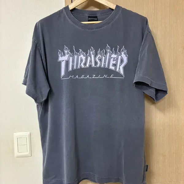 [BUNJANG] Thrasher Logo T-Shirt Washed Black / [M]트래셔 로고 티셔츠 워시드블랙