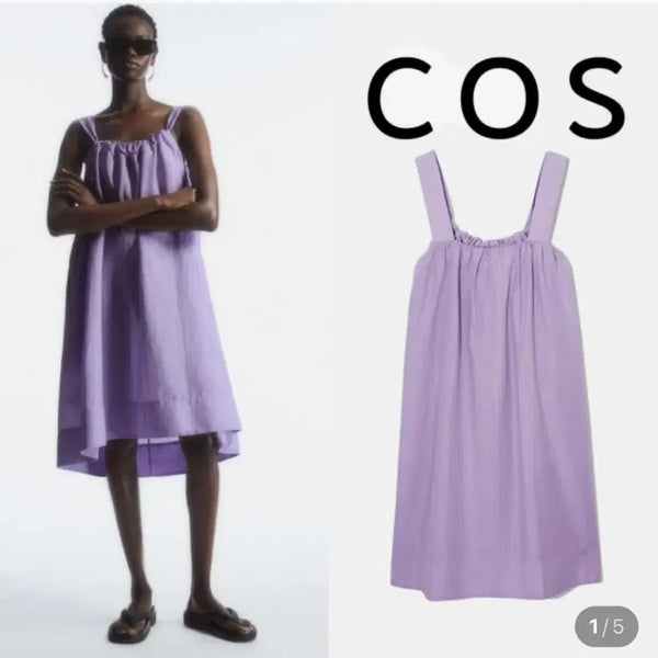 [BUNJANG] COS A-Line Ruffle Mini Dress (Navy) / COS 코스 에이라인 러플 미니원피스(네이비)