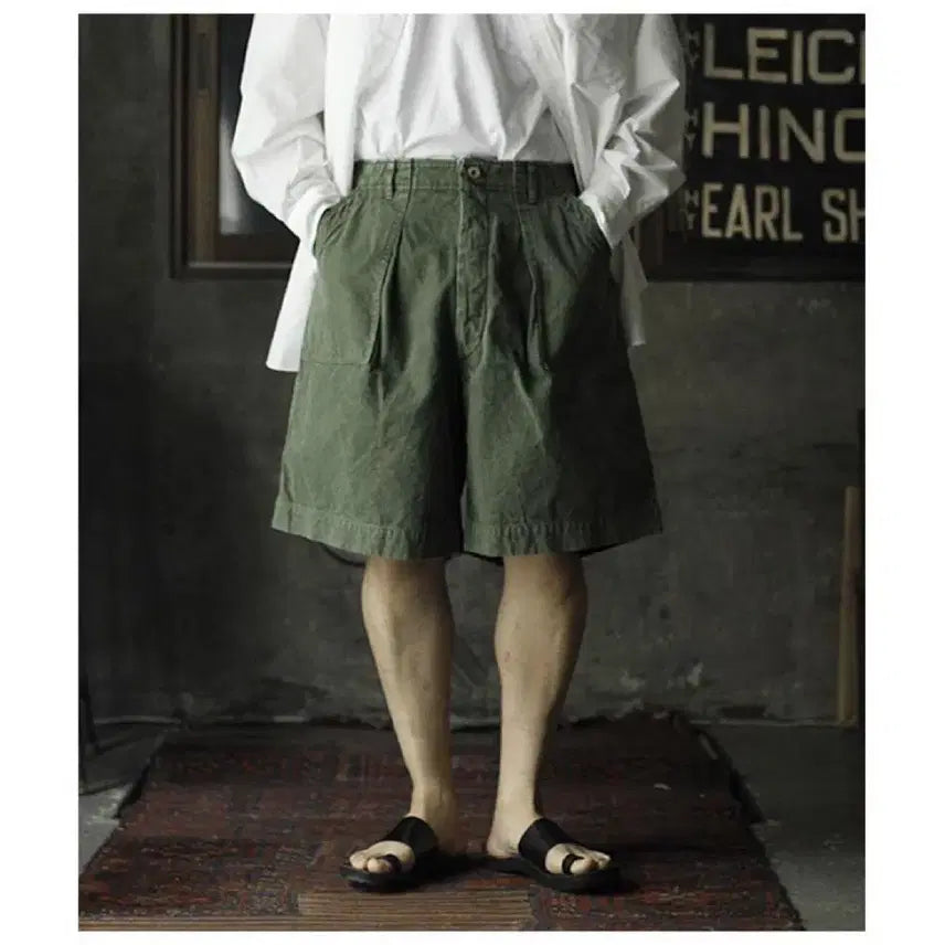 [BUNJANG] Herill Duck Utility Shorts Olive / [2] 헤릴 덕 유틸리티 쇼츠 올리브