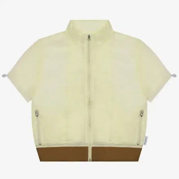 [BUNJANG] Cropped Short Sleeve Jacket Yellow S / 크롭 반팔 자켓 옐로우 s