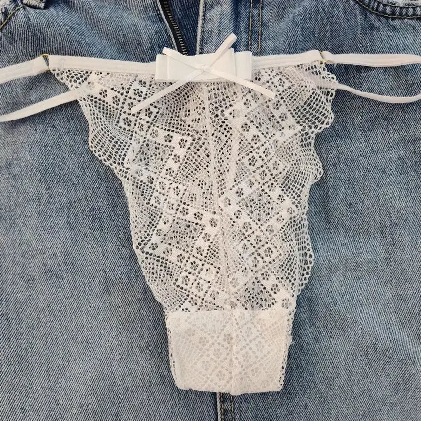 [BUNJANG] White Lace Women's Thong (Used) / (중고) 화이트 큐티 여성 티팬티