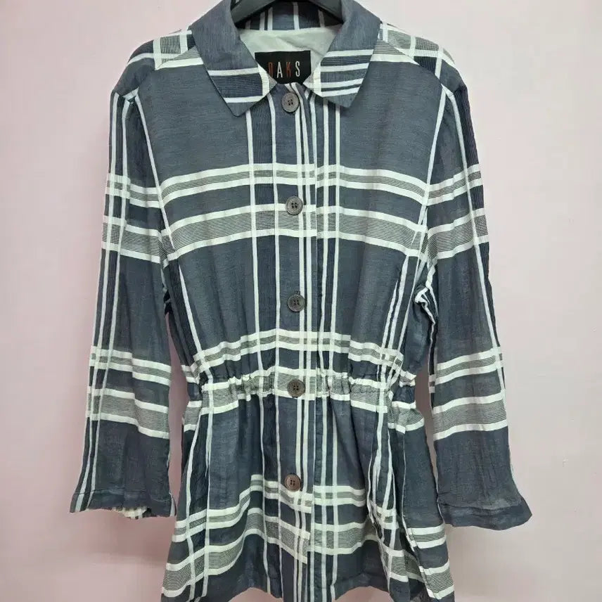 [BUNJANG] Women's Daks Check Pattern Silk Blend String Jacket / 여성 닥스 체크 패턴 실크 혼방 스트링 자켓