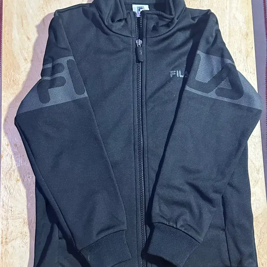 [BUNJANG] Fila Logo Track Top Zip-Up Jacket Black / 휠라 로고 트랙탑 집업 자켓 블랙