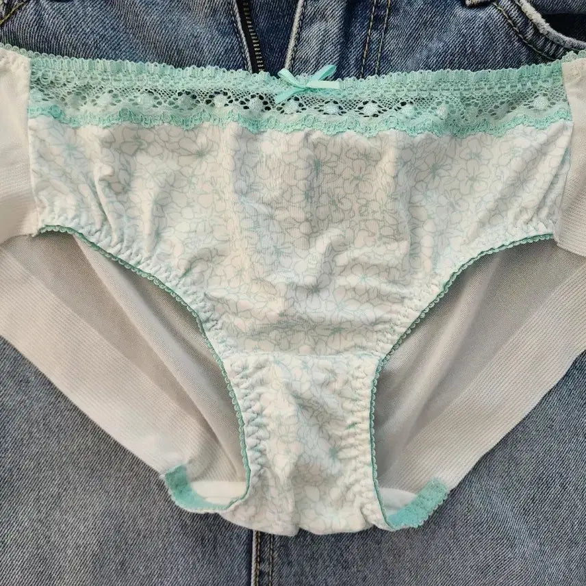 [BUNJANG] Mint Flower Lace Women's Panties - Size M / (중고) 민트 플라워 여성팬티