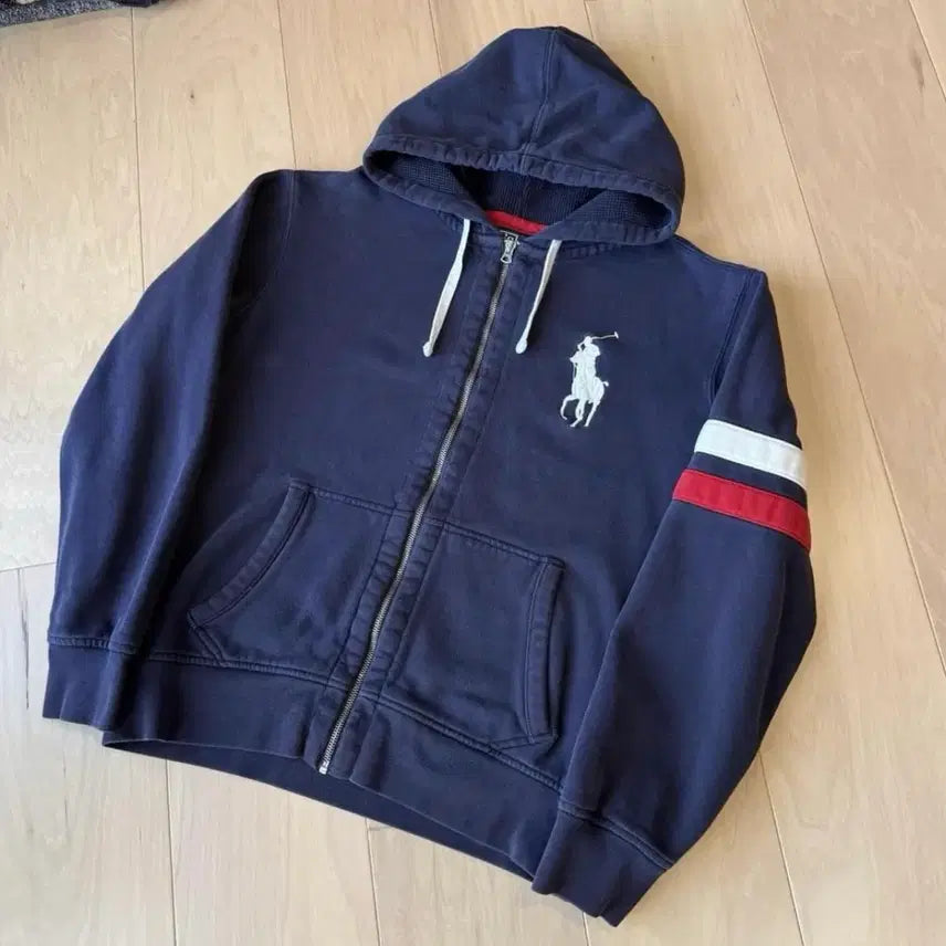 [BUNJANG] Big Pony Navy Hoodie L / 빅포니 네이비 후드집업 L